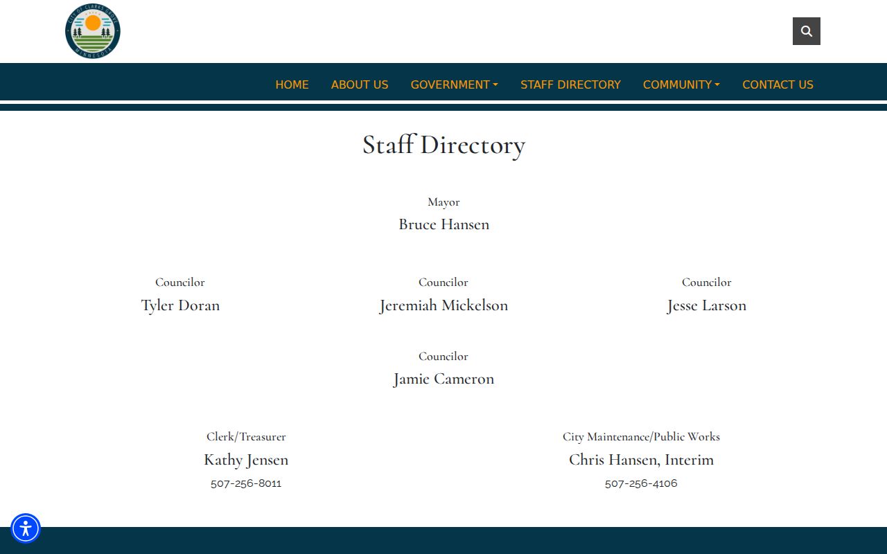 Clarks Grove court records staff directory source