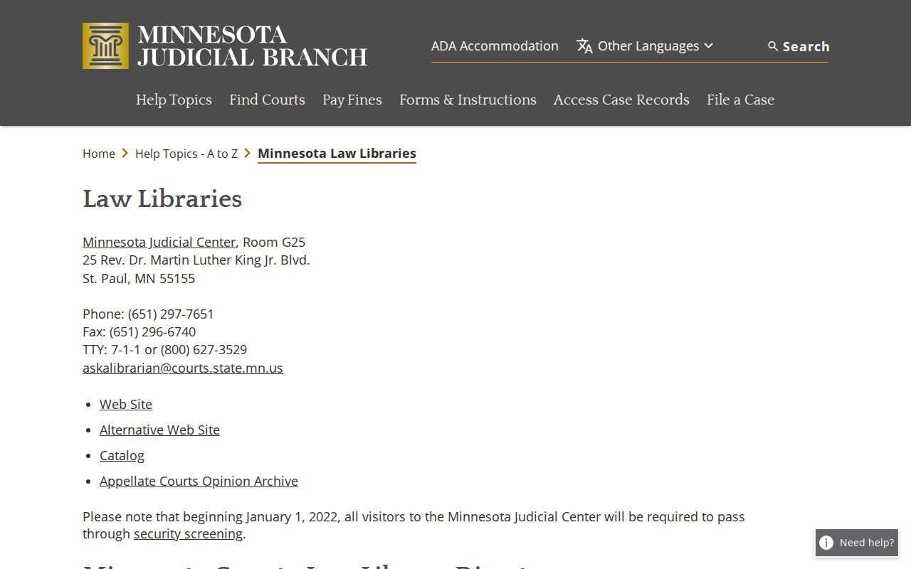 Freeborn County court records Minnesota law libraries information
