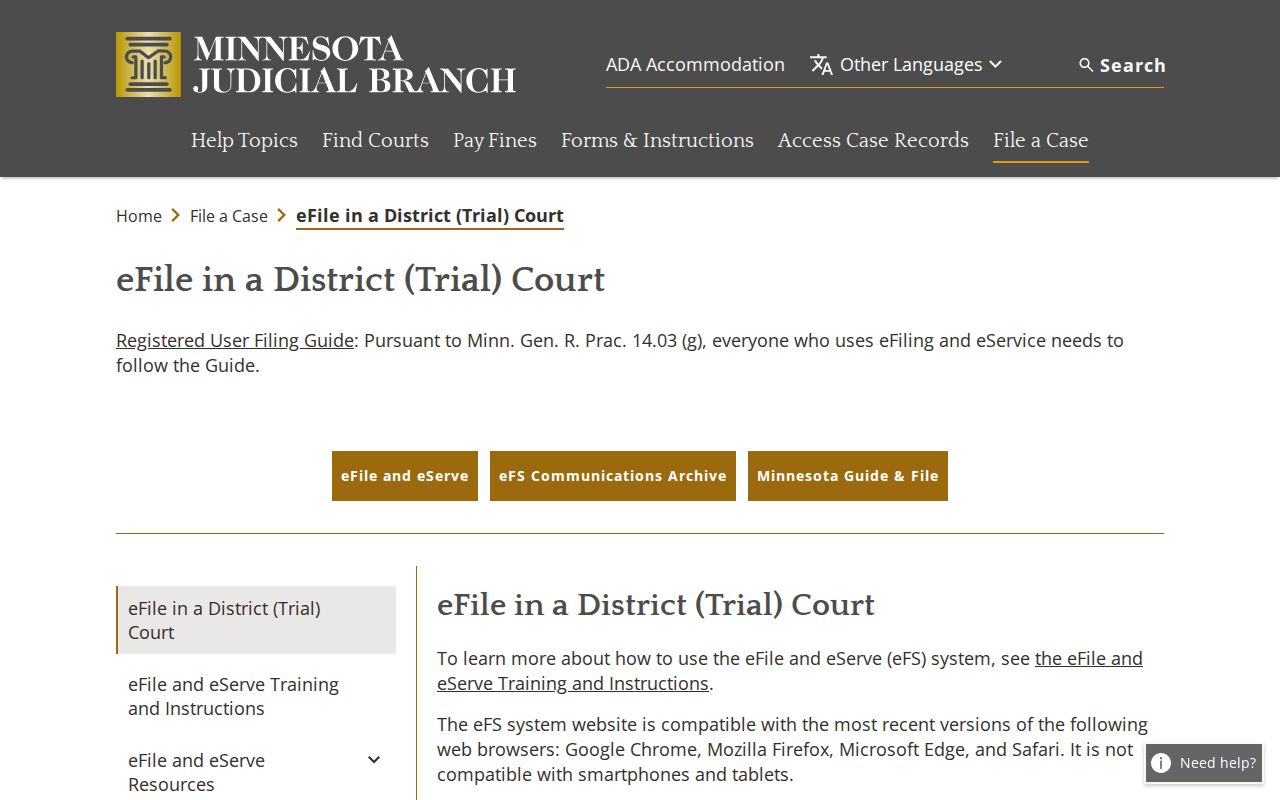 Freeborn County court records Minnesota eFile and eServe information