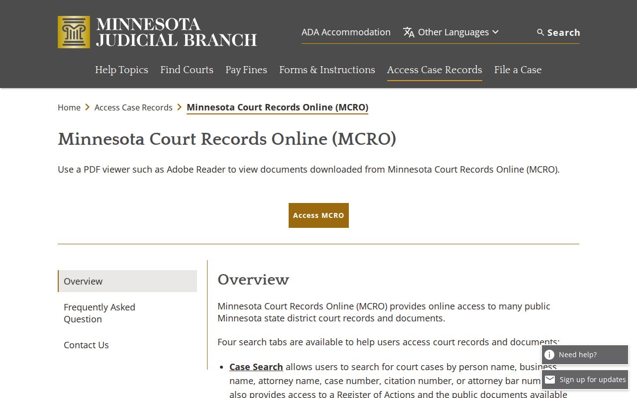 Freeborn County court docket public access search information