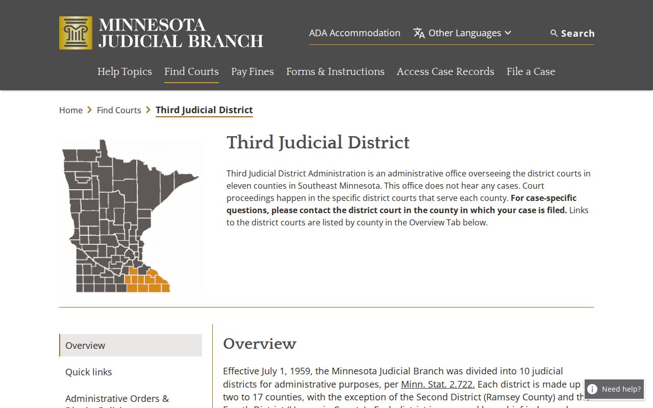 Freeborn County court docket Third Judicial District information